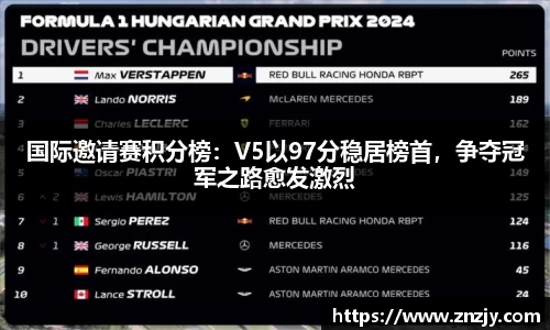 国际邀请赛积分榜：V5以97分稳居榜首，争夺冠军之路愈发激烈