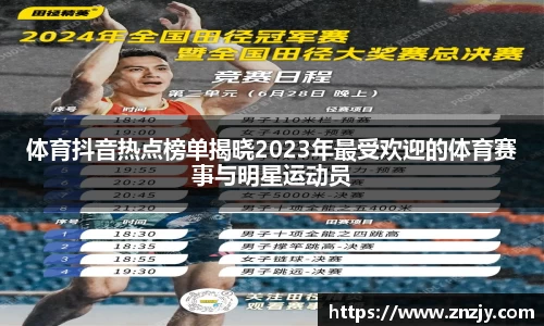 体育抖音热点榜单揭晓2023年最受欢迎的体育赛事与明星运动员
